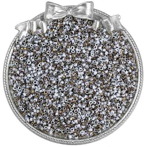 Glasperlen für Armbandherstellung, 2,5 mm, Abstandshalter mit Farbverlauf, Rocailles zum Basteln, für Ohrringe, Halsketten, 750 Stück von Mcoser