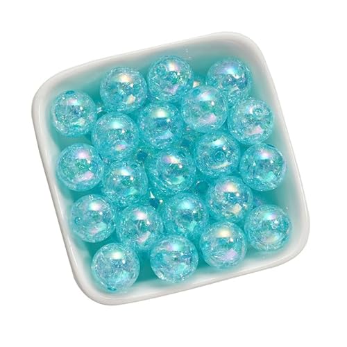 Glitzer-Acrylperlen, rund, 12 mm, himmelblau, lose Perlen zum Basteln, 40 Stück von Mcoser
