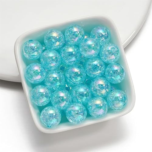 Glitzer-Acrylperlen, rund, Craquelle-Perlen, 16 mm, hellblau, lose Perlen zum Basteln, 20 Stück Glitzer-Acrylperlen, rund, Craquelle-Perlen, 16 mm, hellblau, lose Perlen zum Basteln, 20 Stück von Mcoser