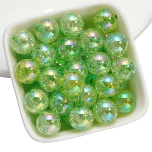 Glitzer-Acrylperlen, rund, lose Perlen zum Basteln, 12 mm, Grün, 40 Stück von Mcoser