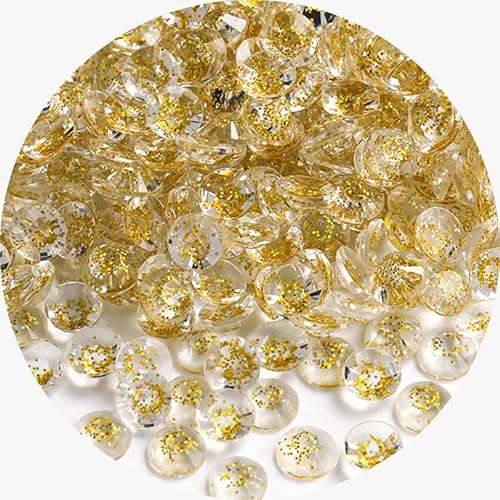 Glitzer-Strasssteine mit flacher Rückseite, goldfarben, 6 mm, runde Edelsteine, Harz-Strasssteine für Nagelkunst, Basteln, 1000 Stück Glitzer-Strasssteine mit flacher Rückseite, goldfarben, 6 mm, runde Edelsteine, Harz-Strasssteine für Nagelkunst, Basteln, 1000 Stück von Mcoser