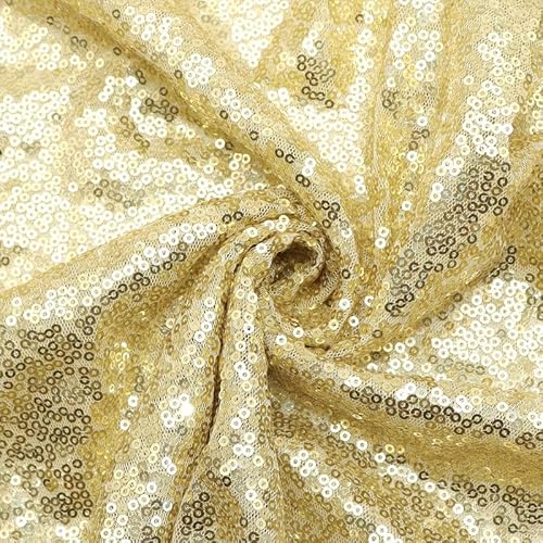 Glitzernder Paillettenstoff, 50 x 130 cm, Hellgold, glitzernd, Stoff, Netzstoff für Glitzerkleidung, Bühnenkostüm, Dekoration Glitzernder Paillettenstoff, 50 x 130 cm, Hellgold, glitzernd, Stoff, Netzstoff für Glitzerkleidung, Bühnenkostüm, Dekoration von Mcoser