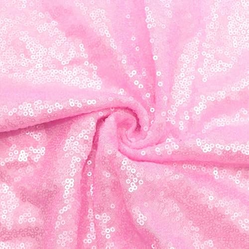 Glitzernder Paillettenstoff, 50 x 130 cm, Rosa, glitzernd, Stoff, Netzstoff für Glitzerkleidung, Bühnenkostüm, Dekoration von Mcoser