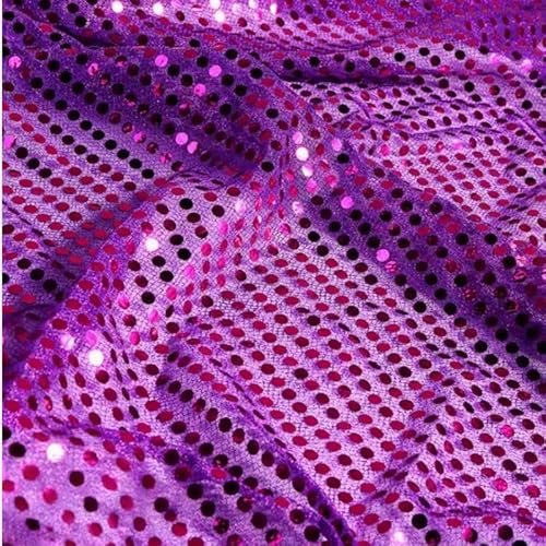 Glitzernder Paillettenstoff mit Punkt, 1,1 m breit, violett, glitzernd, Stoff, Netzstoff für Glitzerkleidung, Bühnenkostüm, Dekoration, 1 m Glitzernder Paillettenstoff mit Punkt, 1,1 m breit, violett, glitzernd, Stoff, Netzstoff für Glitzerkleidung, Bühnenkostüm, Dekoration, 1 m von Mcoser