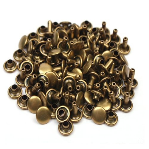 Mcoser 150 Sets Bronze-Ledernieten 10 mm x 10 mm röhrenförmige Metallnieten Doppelkappen-Nieten für DIY-Lederhandwerk Mcoser 150 Sets Bronze-Ledernieten 10 mm x 10 mm röhrenförmige Metallnieten Doppelkappen-Nieten für DIY-Lederhandwerk von Mcoser