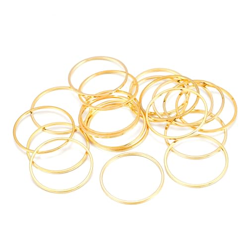 Mcoser 50 Stück goldfarbene geschlossene Biegeringe 20 mm Messing Biegeringe Verbindungsringe für DIY Handwerk Herstellung von Mcoser