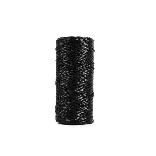 Metallic-Schnur, 1,5 mm, schwarze Schnur, Lametta-Garn, nicht-elastische Metallschnur zum Aufhängen von Bastelarbeiten und Karten, 100 m von Mcoser