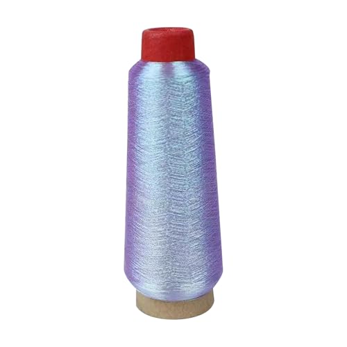 Metallic-Stickgarn, 2200 m, schillerndes lilafarbenes Glitzer-Polyester-Nähgarn für Nähmaschine, Kreuzstich von Mcoser