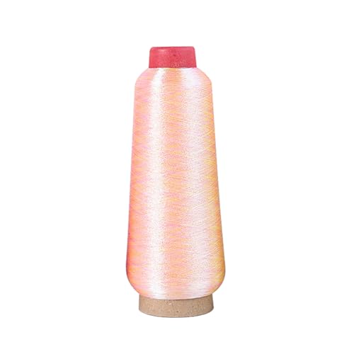 Metallic-Stickgarn, 2200 m, schillerndes orangefarbenes Glitzer-Polyester-Nähgarn für Nähmaschine, Kreuzstich von Mcoser