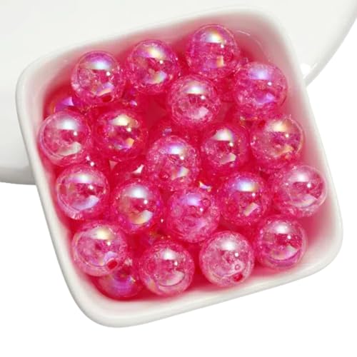 Runde Glitzer-Acrylperlen, 12 mm, Rosenrot, lose Perlen zum Basteln, 40 Stück von Mcoser