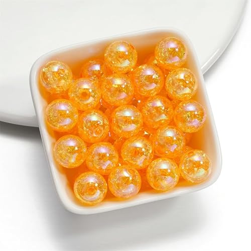 Runde Glitzer-Acrylperlen, Craquelle-Perlen, 16 mm, Orange, lose Perlen zum Basteln, 20 Stück Runde Glitzer-Acrylperlen, Craquelle-Perlen, 16 mm, Orange, lose Perlen zum Basteln, 20 Stück von Mcoser