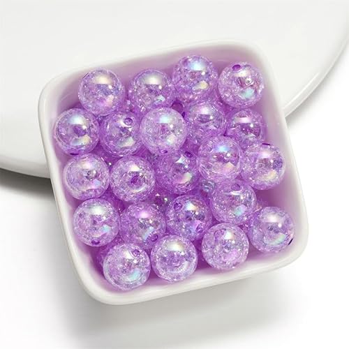 Runde Glitzer-Acrylperlen, Craquelle-Perlen, 16 mm, lila, lose Perlen zum Basteln, 20 Stück Runde Glitzer-Acrylperlen, Craquelle-Perlen, 16 mm, lila, lose Perlen zum Basteln, 20 Stück von Mcoser