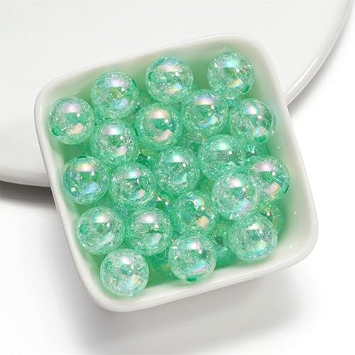 Runde Glitzer-Acrylperlen, Knisterperlen, 16 mm, hellgrün, lose Perlen zum Basteln, 20 Stück Runde Glitzer-Acrylperlen, Knisterperlen, 16 mm, hellgrün, lose Perlen zum Basteln, 20 Stück von Mcoser