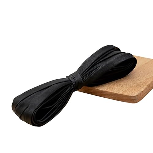 Satinpaspelband zum Nähen, 10 m breit, Satin-Paspelband zum Trimmen, Schwarz, 10 m Satinpaspelband zum Nähen, 10 m breit, Satin-Paspelband zum Trimmen, Schwarz, 10 m von Mcoser