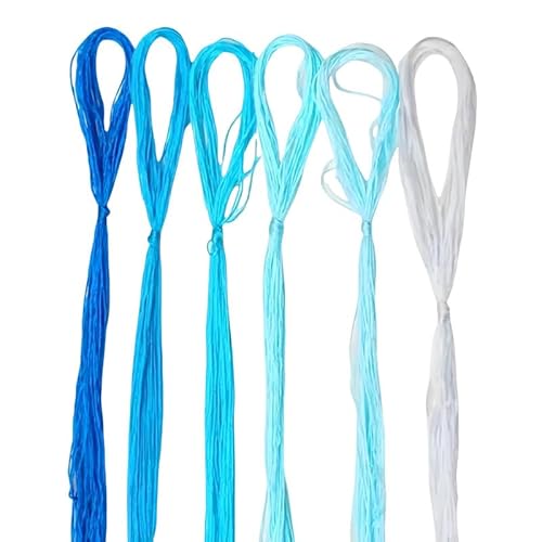 Stickgarn aus Seide, für Freundschaftsbänder, zum Nähen, Kreuzstich, Stricken, 6 Stück, 20 m, Blau mit Farbverlauf, 6 Stück Stickgarn aus Seide, für Freundschaftsbänder, zum Nähen, Kreuzstich, Stricken, 6 Stück, 20 m, Blau mit Farbverlauf, 6 Stück von Mcoser