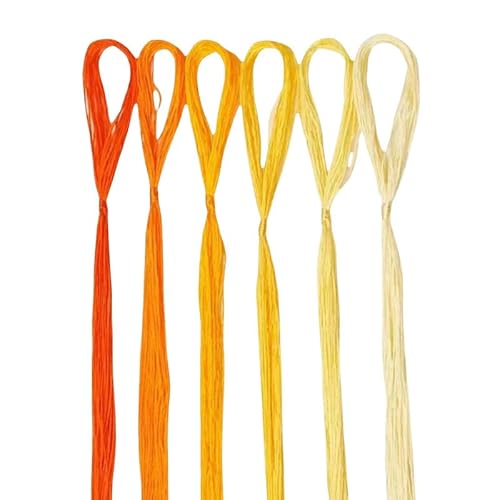 Stickgarn mit Farbverlauf, Gelb, 6 Stück, 20 m, in 6 Farben, Seiden-Stickgarn, Freundschaftsarmbänder, Fäden zum Nähen, Kreuzstich, Stricken Stickgarn mit Farbverlauf, Gelb, 6 Stück, 20 m, in 6 Farben, Seiden-Stickgarn, Freundschaftsarmbänder, Fäden zum Nähen, Kreuzstich, Stricken von Mcoser