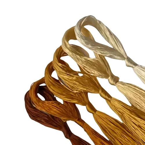 Stickgarn mit Farbverlauf, dunkelgelb, 6 Stück, 20 m, in 6 Farben, Seiden-Stickgarn, Freundschaftsarmbänder, Fäden zum Nähen, Kreuzstich, Stricken Stickgarn mit Farbverlauf, dunkelgelb, 6 Stück, 20 m, in 6 Farben, Seiden-Stickgarn, Freundschaftsarmbänder, Fäden zum Nähen, Kreuzstich, Stricken von Mcoser