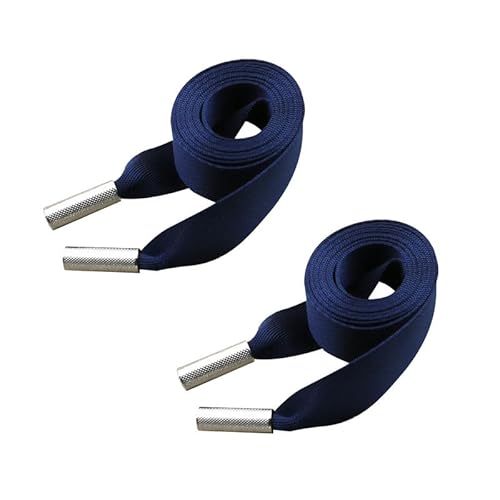 Universal-Kordel, 2 cm breit, flach, Polyester, Ersatzband mit Metallverschluss für Sweatshirts, Hosen, Mäntel, 140 cm, Dunkelblau, 2 Stück Universal-Kordel, 2 cm breit, flach, Polyester, Ersatzband mit Metallverschluss für Sweatshirts, Hosen, Mäntel, 140 cm, Dunkelblau, 2 Stück von Mcoser