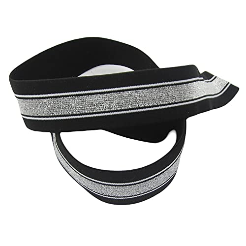 Gummiband mit Streifen, 40mm, elastisch, 1970, Elastic, nähen, Meterware, 1meter (schwarz) von Mcties