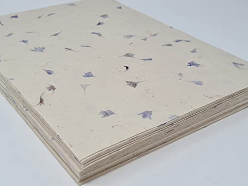 Lokta Nepalesisches Himalaya-Papier, handgefertigt, A4, Blau, 20 Blatt von Mcties