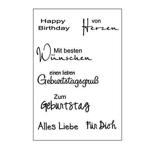 WuLi77 Silikonstempel, Deutsche Wörter Clear Stamps - DIY Stempel Für DIY Album Scrapbooking Photo Card Decor von Mcties