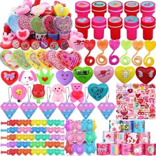 Mctuoba 108 Stück Valentinstagsparty-Geschenke für Kinder, Schatzkasten-Spielzeug, Pinata-Füller, Goodie-Bag-Füller, Schulklassenzimmer-Belohnungen, Schatztruhe, Karnevalspreise, Großspielzeug Mctuoba 108 Stück Valentinstagsparty-Geschenke für Kinder, Schatzkasten-Spielzeug, Pinata-Füller, Goodie-Bag-Füller, Schulklassenzimmer-Belohnungen, Schatztruhe, Karnevalspreise, Großspielzeug von Mctuoba