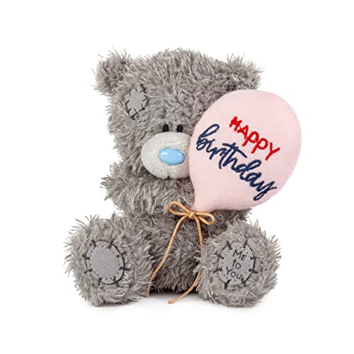 Me to You Tatty Teddy 10 cm Happy Birthday Bär hält Ballon – Offizielle Kollektion, Grau von Me To You Bear