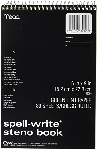 Mead 80CT Steno Notebook (43080), Grün von Mead