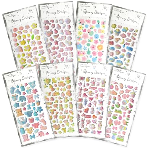 Meafeng 3D Aufkleber für Kinder, 8 Blätter 366 Verschiedene Puffy Sticker, Glitzer Aufkleber, Einschließlich Blumen, Herz, Wolken, Baby Sticker Meafeng 3D Aufkleber für Kinder, 8 Blätter 366 Verschiedene Puffy Sticker, Glitzer Aufkleber, Einschließlich Blumen, Herz, Wolken, Baby Sticker von Meafeng