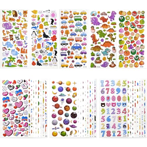 Meafeng 3D Aufkleber für Kinder Kleinkinder, 32 Blatt 1558 Stück Cartoon 3D Aufkleber, Puffy Geschwollene Sticker für Jungen Mädchen, Geschenke für Partys und Feiern Meafeng 3D Aufkleber für Kinder Kleinkinder, 32 Blatt 1558 Stück Cartoon 3D Aufkleber, Puffy Geschwollene Sticker für Jungen Mädchen, Geschenke für Partys und Feiern von Meafeng