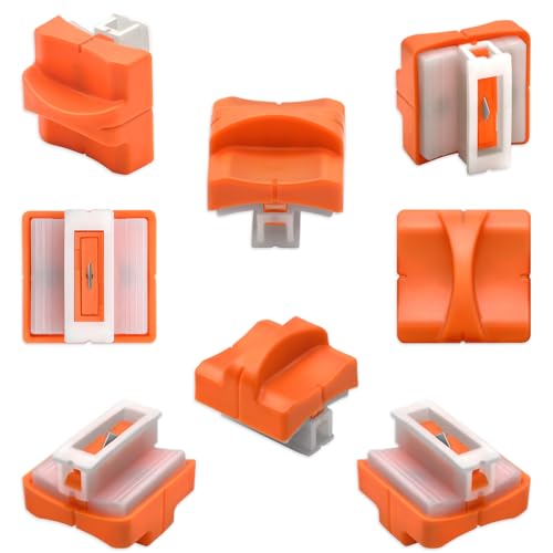 Meafeng 8 Stück Papierschneider Ersatzklingen, Schneidemaschine Papier Cutter Ersatzklingen mit Sicherheitssicherung Design für A4, A5Papierschneider, Orange von Meafeng