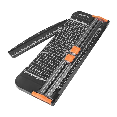 Meafeng Papierschneider 12 Zoll A4 Papier Schneidemaschine Schneidegerät Papier Cutter mit 2 Klingen Automatischer Sicherheit Schutz und Seitenlineal für Papier, Fotos, Handwerksprojekt, Etikett von Meafeng