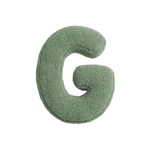 Mealini BUCHSTABENKISSEN - Buchstabe G, grün, ca 28 x 29 cm, Buntes Kissen Alphabet für Namen von Mealini