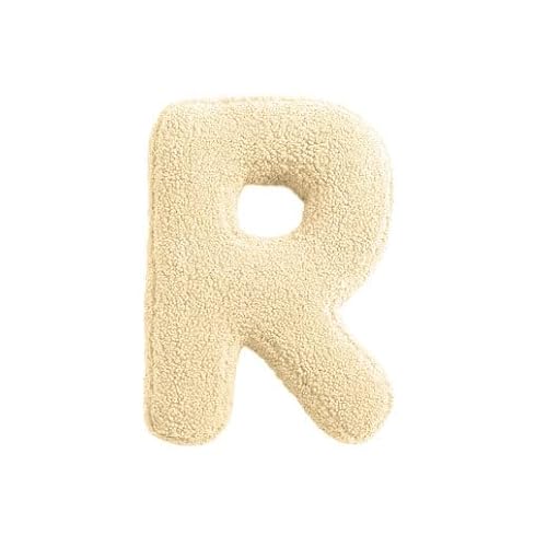 Mealini BUCHSTABENKISSEN - Buchstabe R, wollweiß, ca 18 x 28 cm, Buntes Kissen Alphabet für Namen Mealini BUCHSTABENKISSEN - Buchstabe R, wollweiß, ca 18 x 28 cm, Buntes Kissen Alphabet für Namen von Mealini