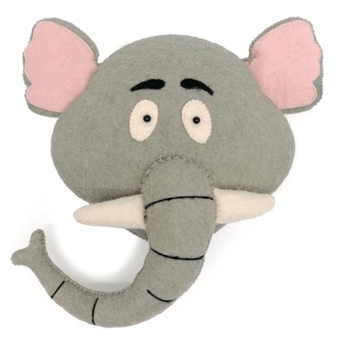 Mealini Tierkopf ELEFANT, 3D Wanddekoration aus Wollfilz, 38 x 38 cm, Deko für Kinderzimmer Wand Mealini Tierkopf ELEFANT, 3D Wanddekoration aus Wollfilz, 38 x 38 cm, Deko für Kinderzimmer Wand von Mealini