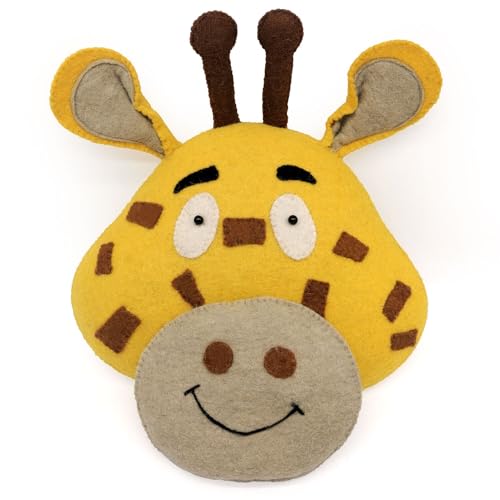 Mealini Tierkopf Giraffe, 3D Wanddekoration aus Wollfilz, 30,5 x 38 cm, Deko für Kinderzimmer Wand Mealini Tierkopf Giraffe, 3D Wanddekoration aus Wollfilz, 30,5 x 38 cm, Deko für Kinderzimmer Wand von Mealini