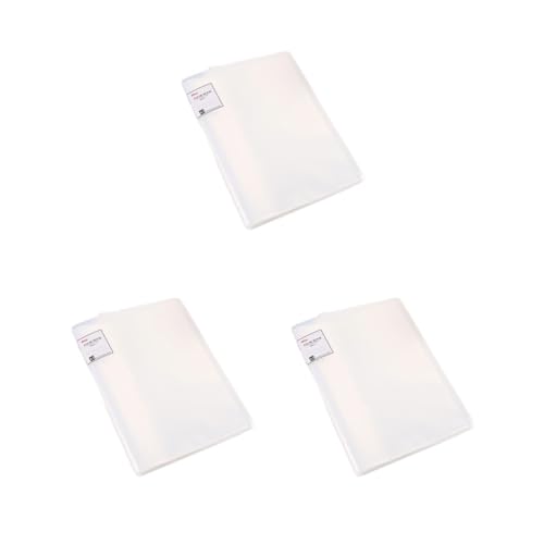 Dokumentenmappe, leicht und tragbar, A3, wasser- und feuchtigkeitsbeständig, Kunststoff, A3-Format, Präsentationsmappe, Weiß, 3 Stück von Mealoodiousmusea