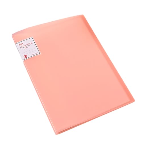 Dokumentenmappe, leicht und tragbar, A3, wasser- und feuchtigkeitsbeständig, Kunststoff, A3-Größe, Präsentations-Sichtbuch, Rosa von Mealoodiousmusea