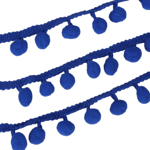 Fransenband zum Nähen, vielseitig, mehrere Farben, breite Anwendung, 4,5 m, Pompon-Spitze, Königsblau von Mealoodiousmusea