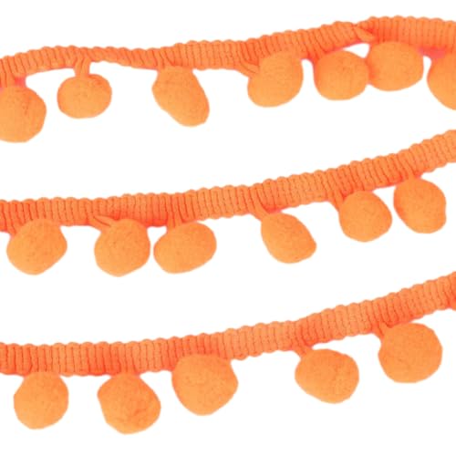 Fransenband zum Nähen, vielseitig, mehrere Farben, breite Anwendung, 4,5 m, Pompon-Spitze, fluoreszierendes Orange Fransenband zum Nähen, vielseitig, mehrere Farben, breite Anwendung, 4,5 m, Pompon-Spitze, fluoreszierendes Orange von Mealoodiousmusea