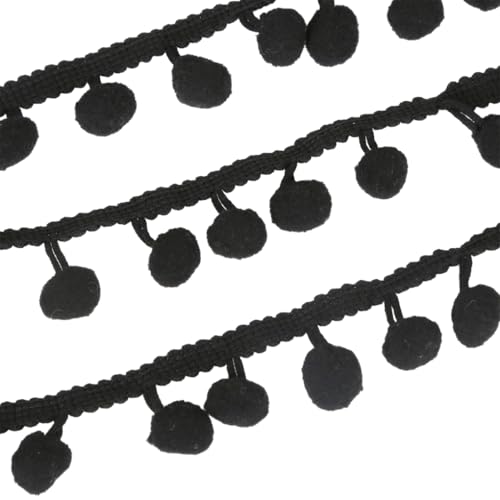 Fransenband zum Nähen, vielseitig, mehrere Farben, breite Anwendung, 4,5 m, Schwarz von Mealoodiousmusea