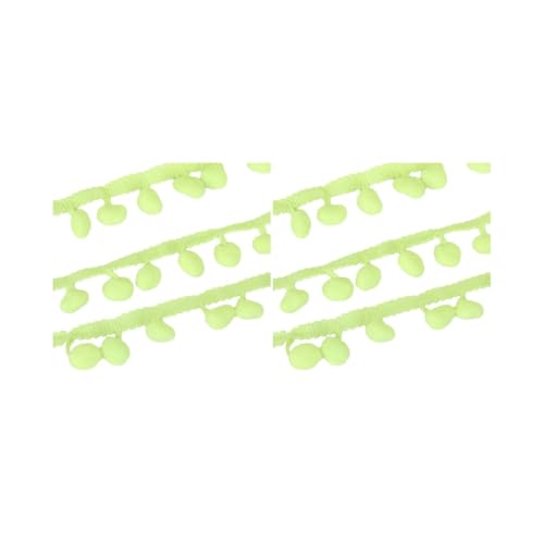 Fransenband zum Nähen, vielseitig einsetzbar, breite Anwendung, 4,5 m, Pompon-Spitze, fluoreszierendes Gelb, 2 Stück von Mealoodiousmusea