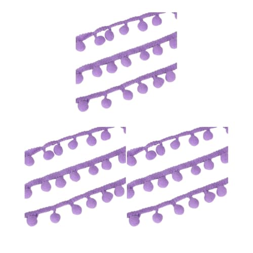 Fransenband zum Nähen, vielseitig einsetzbar, breite Anwendung, 4,5 m, Violett, 3 Stück von Mealoodiousmusea