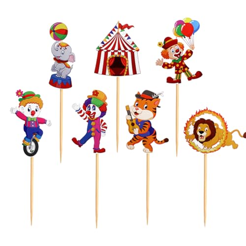 Kuchendekoration "Happy Birthday", für Zirkus-Clown-Themen, Geburtstagsparty, Kuchendekorationszubehör, Braun, 14 cm, 7 Stück Kuchendekoration "Happy Birthday", für Zirkus-Clown-Themen, Geburtstagsparty, Kuchendekorationszubehör, Braun, 14 cm, 7 Stück von Mealoodiousmusea