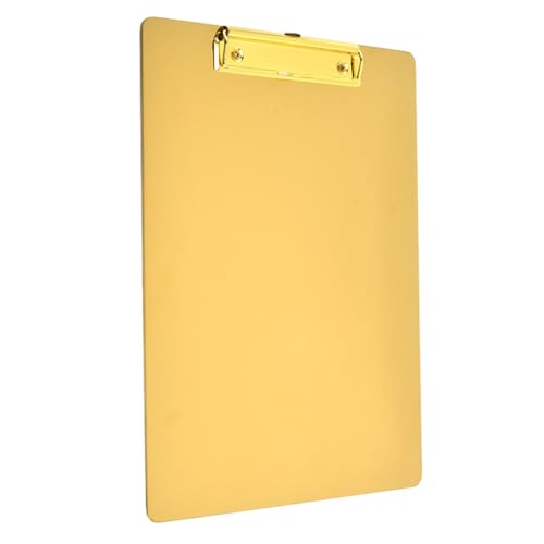 Langlebiges Edelstahl-Klemmbrett Must-Have für Profis, A4-Klemmbrett, Schreibblöcke, goldfarben, 25 x 18 cm von Mealoodiousmusea