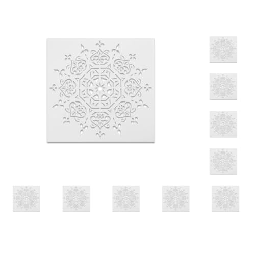 Malschablonen-Set mit 10 Malschablonen – Sparen Sie Zeit und Ärger mit DIY-Set, A3-Posterdruck, Harz-Poster, Drucke, Mandala, Metall, einschließlich Holz, 2–30 x 30 cm von Mealoodiousmusea