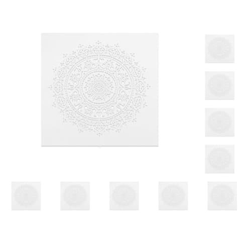 Malschablonen-Set mit 10 Malschablonen – Sparen Sie Zeit und Ärger mit DIY-Set, A3-Posterdruck, Harz-Poster, Drucke, Mandala, Metall, einschließlich Holz, 3–30 x 30 cm von Mealoodiousmusea
