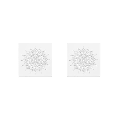 Malschablonen-Set mit 2 Malschablonen – Sparen Sie Zeit und Ärger mit DIY-Set, A3-Posterdruck, Harz-Poster, Drucke, Mandala, Metall, einschließlich Holz, 4–30 x 30 cm von Mealoodiousmusea