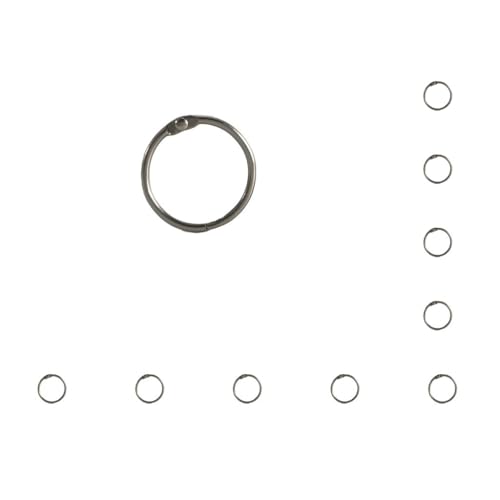 Metall-Binderinge, Kreisöffnung, lose Blätter, Klappkarten, Sammelalbum, Album, Innenmaterial, schwarz, innen 20 mm, 10 Stück von Mealoodiousmusea