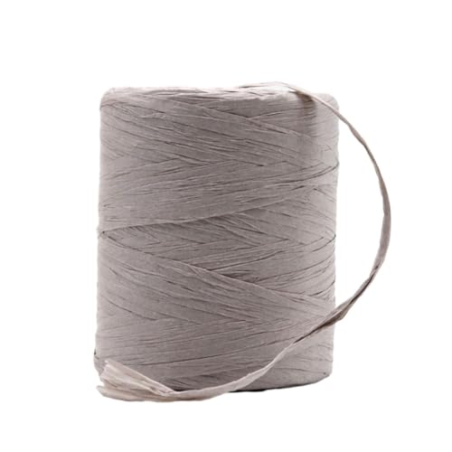 Natürliches Papierband für selbstgemachte Geschenke und Verpackungen, breite Anwendung, solides Häkelgarn, Bast, Garn, Bastgarn, Grau von Mealoodiousmusea